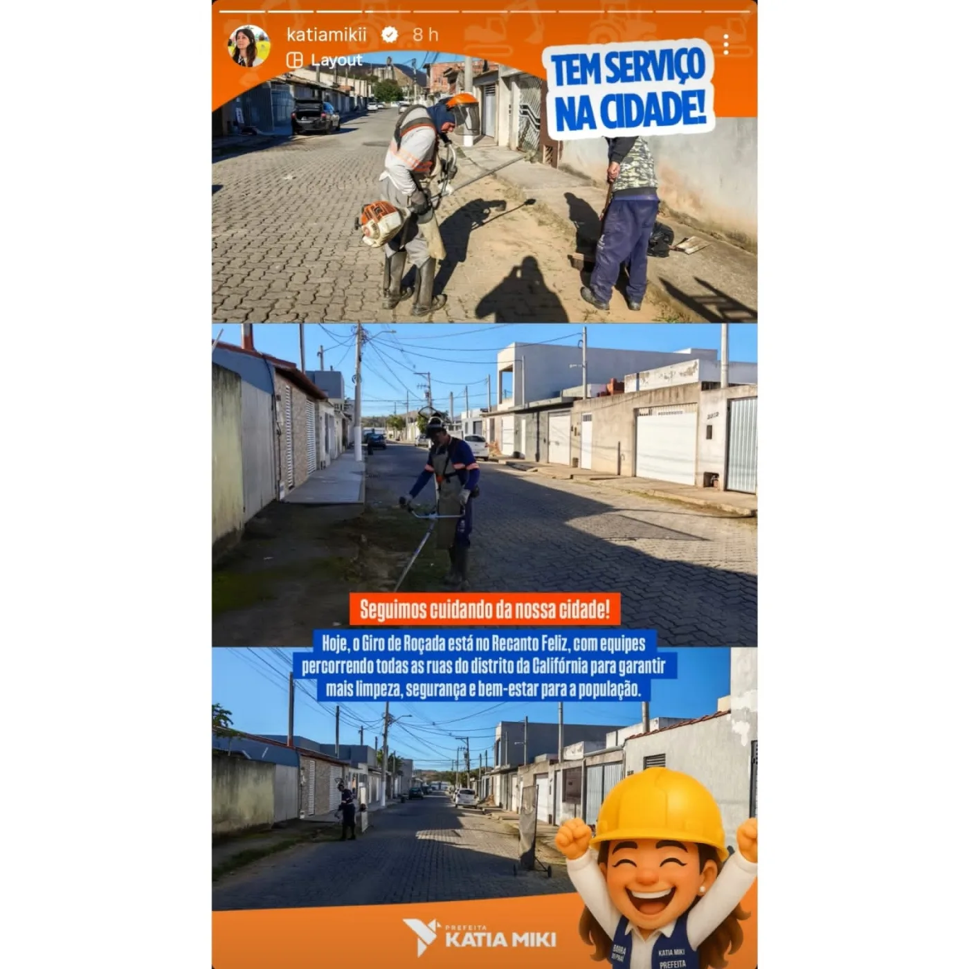 Giro de Roçada reforça a limpeza no Recanto feliz